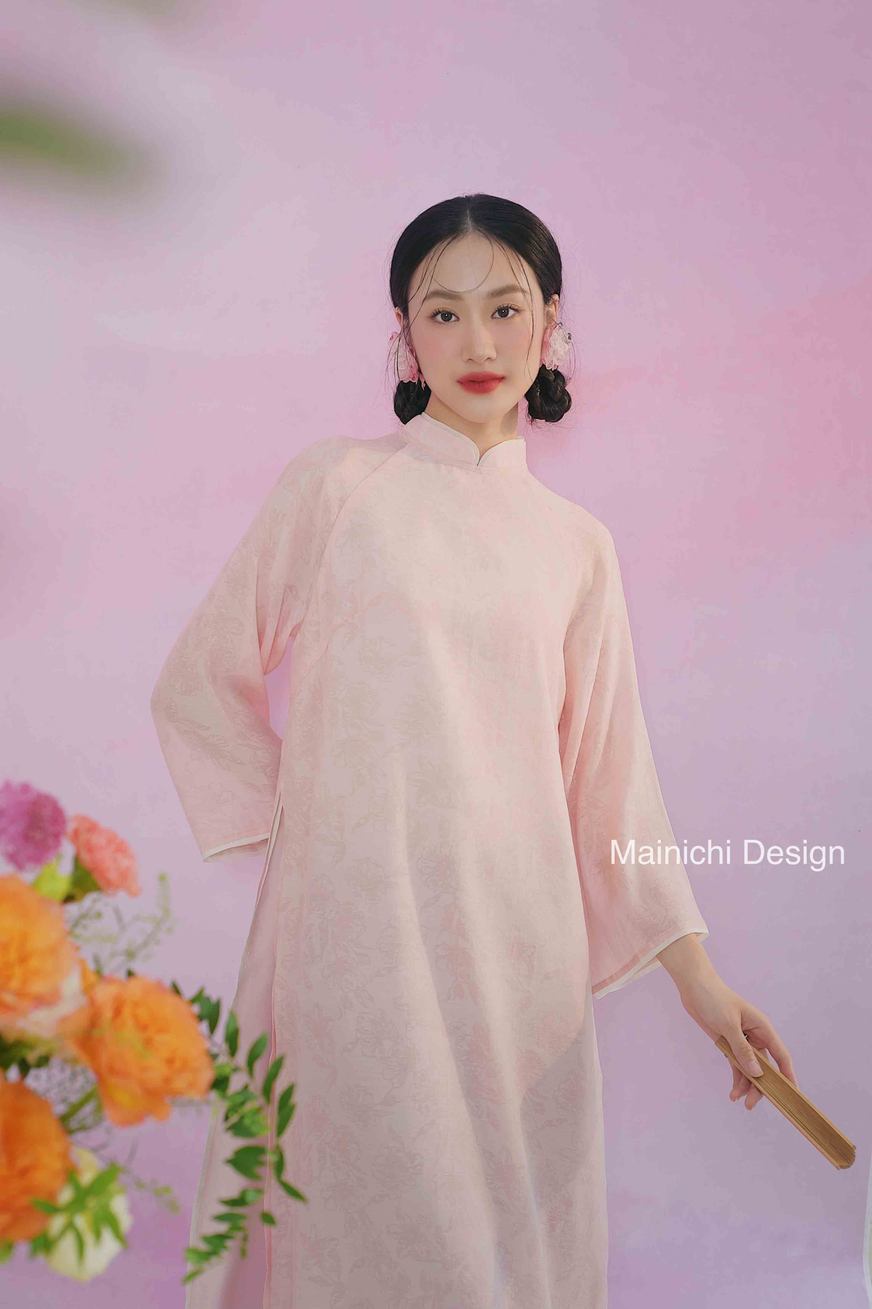 BST Mộc Miên áo dài hồng phấn 