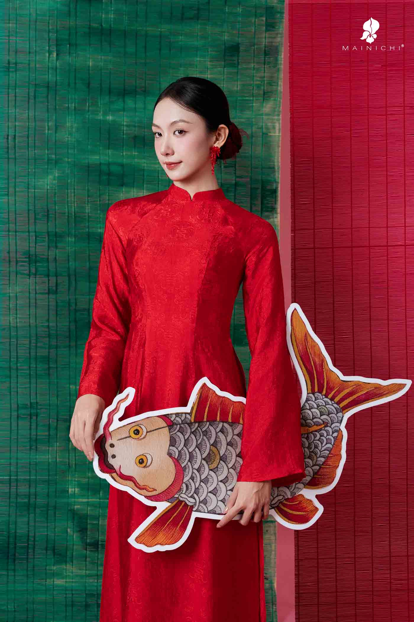 BST An Diên áo dài đỏ